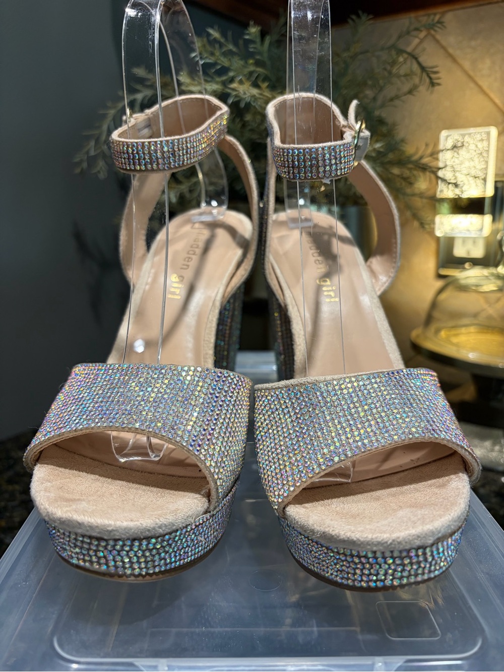 Madden Girl Summit-R Rhinestone Platform Sandals